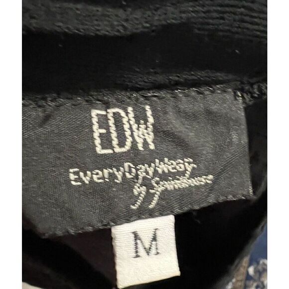 EDW Spirithouse Womens Medium A-Line Tunic Dress Black Ripple Textured Pockets - Picture 8 of 9